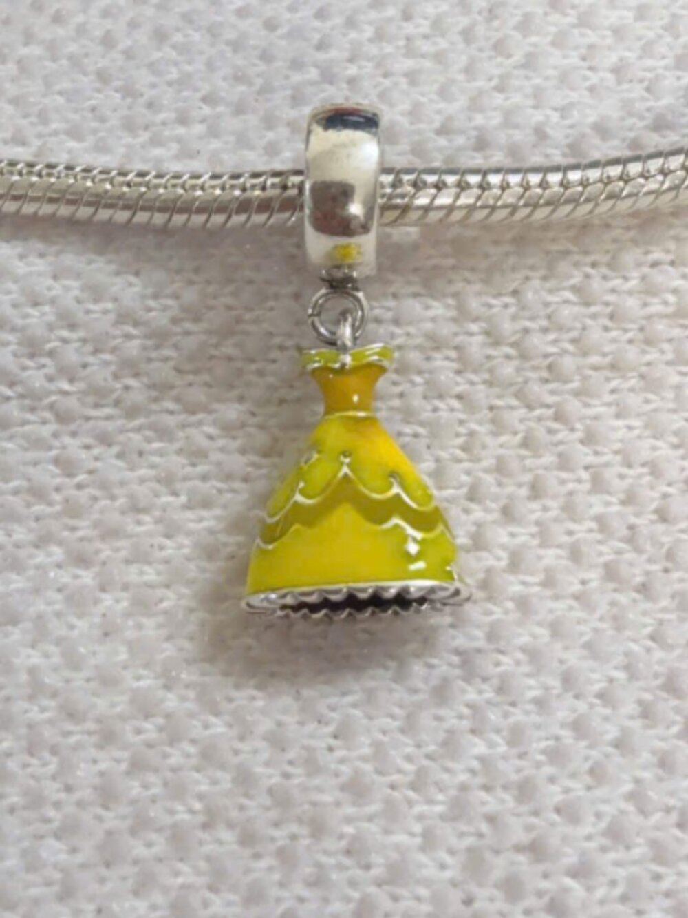 Disney Belle Dress Silver Charm For Pandora Bracelet or Necklace